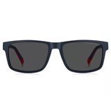 Tommy Hilfiger Erkek Güneş Gözlüğü - Dikdörtgen Mavi Naylon Çerçeve Gri Cam %100 Uv Koruma Th 2142/S