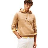 Tommy Hilfiger Erkek İşlemeli Marka Logo Kanguru Cep Hoodie Uzun Kollu Sweatshirt