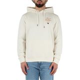 Tommy Hilfiger Erkek Kapüşonlu Sweatshirt, Krem, M Beden
