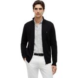 Tommy Hilfiger Erkek kazak fermuarlı Essential Cotton Zip Thru dik yaka, siyah (Black), XXL
