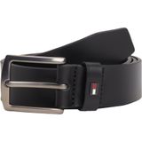 Tommy Hilfiger Erkek Kemer Denton 3,5 cm Deri Kemer, siyah (Black), 85
