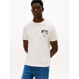 Tommy Hilfiger Erkek Kısa Kol Bisiklet Yaka Nyc Yazı Desen Sarı T-Shirt MW0MW40427-Z00 - XL