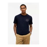 Tommy Hilfiger Erkek Kısa Kol Regular Fit Bisiklet Yaka Pamuklu Kumaş Lacivert T-Shirt