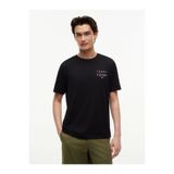 Tommy Hilfiger Erkek Kısa Kol Regular Fit Bisiklet Yaka Pamuklu Kumaş Siyah T-Shirt