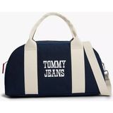 Tommy Hilfiger Erkek Kısa ve Uzun Askı Tommy Jeans Yazı Desen Fermuar Kapama Mavi Spor Çanta AM0AM14224-C1G