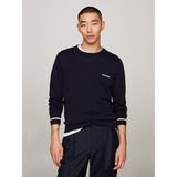 Tommy Hilfiger Erkek Logolu Yuvarlak Yakalı Uzun Kollu Günlük Kullanım Lacivert Kazak MW0MW33502-DW5 - S