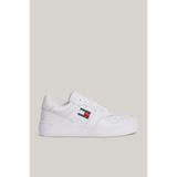 Tommy Hilfiger Erkek Marka Logolu Deri Üst Kauçuk Dış Tabanlı Gündelik Kullanıma Uygun Beyaz Sneaker