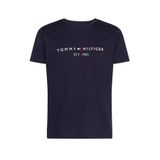 Tommy Hilfiger Erkek Marka Logolu Gündelik Kullanıma Uygun Organik Pamuklu Lacivert T-Shirt MW0MW114