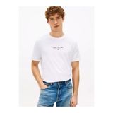 Tommy Hilfiger Erkek Marka Logolu Günlük Kullanıma Uygun Beyaz T-Shirt MW0MW42363 YBR