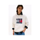 Tommy Hilfiger Erkek Marka Logolu Kapüşonlu Şık Görünüşlü Bbeyazz Sweatshirt