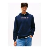 Tommy Hilfiger Erkek Marka Logolu Kapüşonlu Şık Görünüşlü Lacivert Sweatshirt