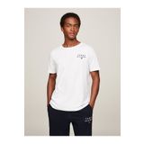 Tommy Hilfiger Erkek Marka Logolu Pamuklu Bisiklet Yakalı Beyaz T-shirt Um0um02916-ybı