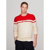 Tommy Hilfiger Erkek Marka Logolu Uzun Kollu Rahat Beyaz Kazak MW0MW33529-0K4 - 2XL