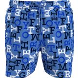 Tommy Hilfiger Erkek Medium Drawstring Print Mayo, Monotype Spell Out Blue, Small