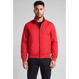 Tommy Hilfiger Erkek Normal Kalıp Dik Yakalı Fermuarlı Logo Detaylı Kırmızı Ceket MW0MW43468-XLD - S
