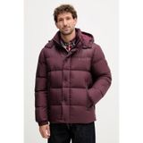 Tommy Hilfiger Erkek Normal Kalıp Kapitone Desenli Kuş Tüyü Dolgulu Isı Yalıtımlı Kapüşonlu Bordo Mont