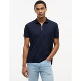 Tommy Hilfiger Erkek Normal Kalıp Kolu Bayrak Logolu Pamuklu Yarım Fermuarlı Kısa Kollu Lacivert Polo Yaka T-Shirt MW0MW43269-DW5