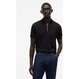 Tommy Hilfiger Erkek Normal Kalıp Kolu Bayrak Logolu Pamuklu Yarım Fermuarlı Kısa Kollu Siyah Polo Yaka T-Shirt MW0MW43269-BDS - XL