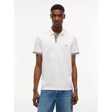 Tommy Hilfiger Erkek Normal Kalıp Kolunda ve Yakasında Çizgi Desenli Kısa Kollu Beyaz Polo Yaka T-Shirt MW0MW43296-YBR