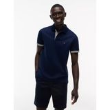 Tommy Hilfiger Erkek Normal Kalıp Kolunda ve Yakasında Çizgi Desenli Kısa Kollu Lacivert Polo Yaka T-Shirt MW0MW43296-DCC