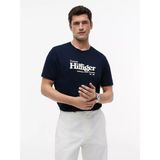 Tommy Hilfiger Erkek Normal Kalıp Logo Baskılı Yuvarlak Yakalı Pamuklu Kısa Kollu Lacivert T-Shirt MW0MW43448-DW5 - 2XL
