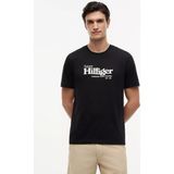 Tommy Hilfiger Erkek Normal Kalıp Logo Baskılı Yuvarlak Yakalı Pamuklu Kısa Kollu Siyah T-Shirt MW0MW43448-BDS - 2XL