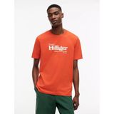 Tommy Hilfiger Erkek Normal Kalıp Logo Baskılı Yuvarlak Yakalı Pamuklu Kısa Kollu Turuncu T-Shirt MW0MW43448-SCX - XL