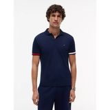 Tommy Hilfiger Erkek Normal Kalıp Logo Bayrak Işlemeli Pamuklu Kısa Kollu Lacivert Polo Yaka T-Shirt MW0MW42743-DCC - 2XL