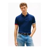 Tommy Hilfiger Erkek Normal Kalıp Logo Bayrak Işlemeli Pamuklu Kısa Kollu Lacivert Polo Yaka T-Shirt MW0MW42743-DCC