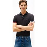 Tommy Hilfiger Erkek Normal Kalıp Logo Bayrak Işlemeli Pamuklu Kısa Kollu Siyah Polo Yaka T-Shirt MW0MW42743-BDS