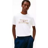Tommy Hilfiger Erkek Normal Kalıp Logo Kabartmalı Yuvarlak Yakalı Pamuklu Kısa Kollu Beyaz T-Shirt MW0MW42803-YBR - XL
