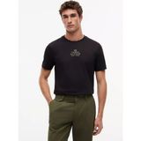 Tommy Hilfiger Erkek Normal Kalıp Yuvarlak Yakalı Logo Baskılı Pamuklu Kısa Kollu Siyah T-Shirt MW0MW43227-BDS - 2XL