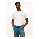 Tommy Hilfiger Erkek Normal Kalıp Yuvarlak Yakalı Logo İmzalı Kısa Kollu Beyaz T-Shirt