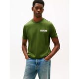 Tommy Hilfiger Erkek Normal Kalıp Yuvarlak Yakalı Logo Imzalı Kısa Kollu Yeşil T-Shirt MW0MW41463-L01 - 2XL