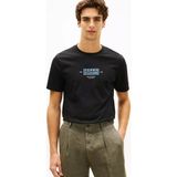 Tommy Hilfiger Erkek Normal Kesim Baskılı Pamuklu Kısa Kollu Siyah T-Shirt MW0MW42392-BDS - 2XL