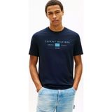 Tommy Hilfiger Erkek Normal Kesim Baskılı Pamuklu Yuvarlak Yakalı Kısa Kollu Lacivert T-Shirt MW0MW42365-DW5