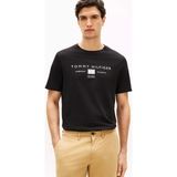 Tommy Hilfiger Erkek Normal Kesim Baskılı Pamuklu Yuvarlak Yakalı Kısa Kollu Siyah T-Shirt MW0MW42365-BDS - XL