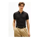 Tommy Hilfiger Erkek Normal Kesim Kısa Kollu Pamuklu Yarım Fermuarlı Siyah Polo Yaka T-Shirt MW0MW42758-BDS