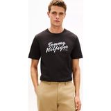 Tommy Hilfiger Erkek Normal Kesim Logo Imzalı Yuvarlak Yakalı Kısa Kollu Siyah T-Shirt MW0MW42385-BDS - XL