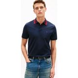 Tommy Hilfiger Erkek Normal Kesim Pamuklu Bayrak Logo Işlemeli Jakarlı Lacivert Polo Yaka T-Shirt MW0MW42775-DW5 - XL