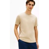 Tommy Hilfiger Erkek Normal Kesim Yuvarlak Yakalı Pamuklu Kısa Kollu Bej T-Shirt MW0MW42393-RBT