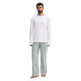 Tommy Hilfiger Erkek Pijama Takımı, Beyaz, Uzun Kollu, XL Beden