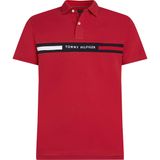 Tommy Hilfiger Erkek Polo Tişört Kısa Kollu Göğüs İçi Regular Fit, Kırmızı (Medium Red), XL