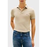 Tommy Hilfiger Erkek Polo Tişört Kısa Kollu Tipped Seasonal Slim Fit, Haki (Sandalwood), XXL