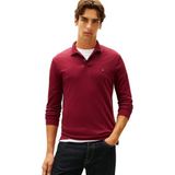 Tommy Hilfiger Erkek Polo Tişört Uzun Kollu Liquid Cotton Regular Fit, Mor (Burgundy), M