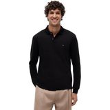 Tommy Hilfiger Erkek Polo Tişört Uzun Kollu Liquid Cotton Regular Fit, siyah (Black), XXL