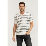 Tommy Hilfiger Erkek Polo Yaka T-Shirt, Çizgili, Sarı, M Beden