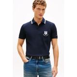 Tommy Hilfiger Erkek Polo Yaka T-shirt,%96 Pamuk%4 Elastan, Mavi, S Beden