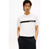 Tommy Hilfiger Erkek Regular Fit %100 Pamuklu Yuvarlak Yakalı Logo Işlemeli Kısa Kollu Beyaz T-Shirt MW0MW41765-YBL - XL