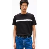 Tommy Hilfiger Erkek Regular Fit %100 Pamuklu Yuvarlak Yakalı Logo Işlemeli Kısa Kollu Siyah T-Shirt MW0MW41765-BDS - 2XL